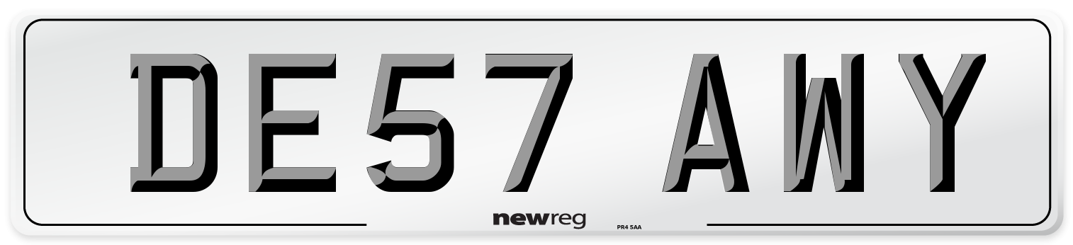 DE57 AWY Number Plate from New Reg
